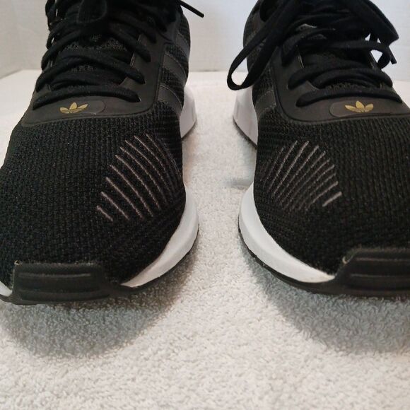 Adidas Originals Swift Run Black/Gray Gold Logo Womens 8 FW1645 Athletic Shoes - Picture 9 of 16